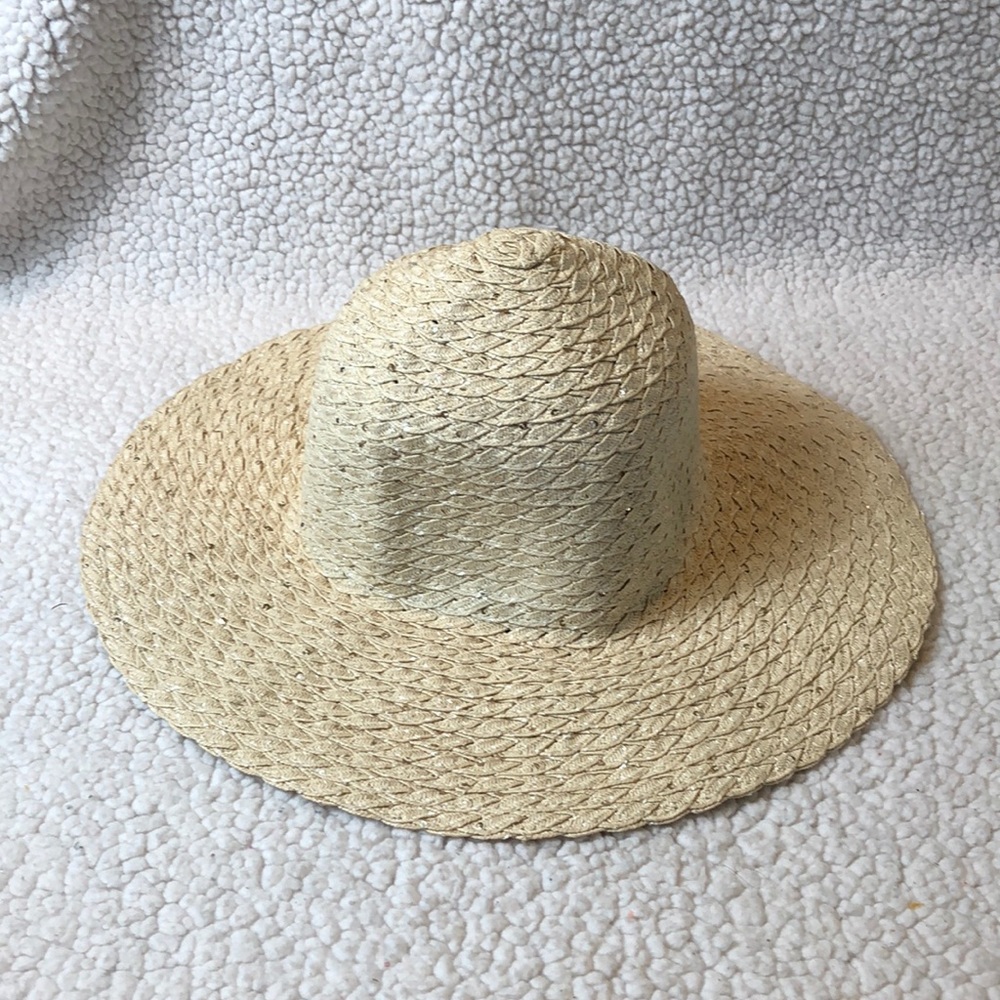 August Hat Co tan silver sequins floppy hat